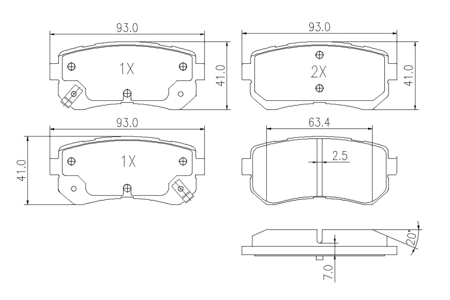 BOGAP Y8210156 Brake Pad Set, Disc Brake | ML Performance Car Parts