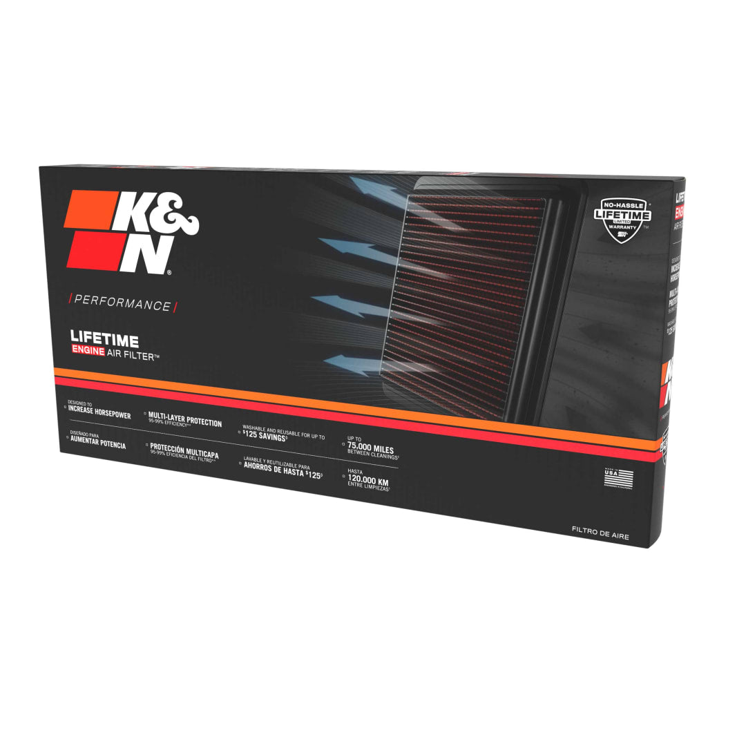 K&N 33-5135 High-Flow Original Lifetime Engine Air Filter - NISSAN Z V6-3.0L F/I (2 PER BOX)
