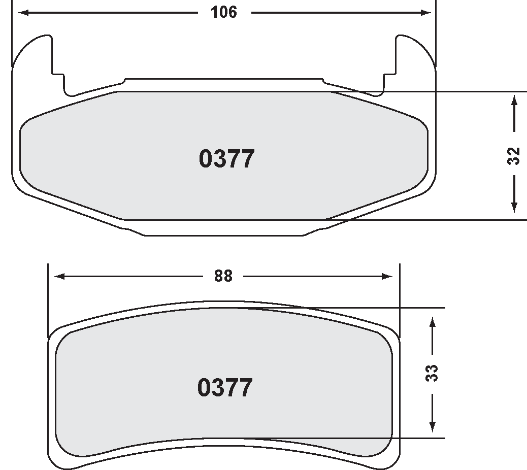 PFC 0377.22 BRAKE PADS Z-RATED CARBON METALLIC
