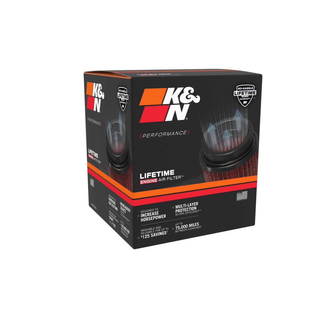 K&N RU-9920 High-Flow Original Universal Air Filter - 2"FLG ID, 5-3/16"B, 3-1/2"T, 3-11/16"H, W/ VENT