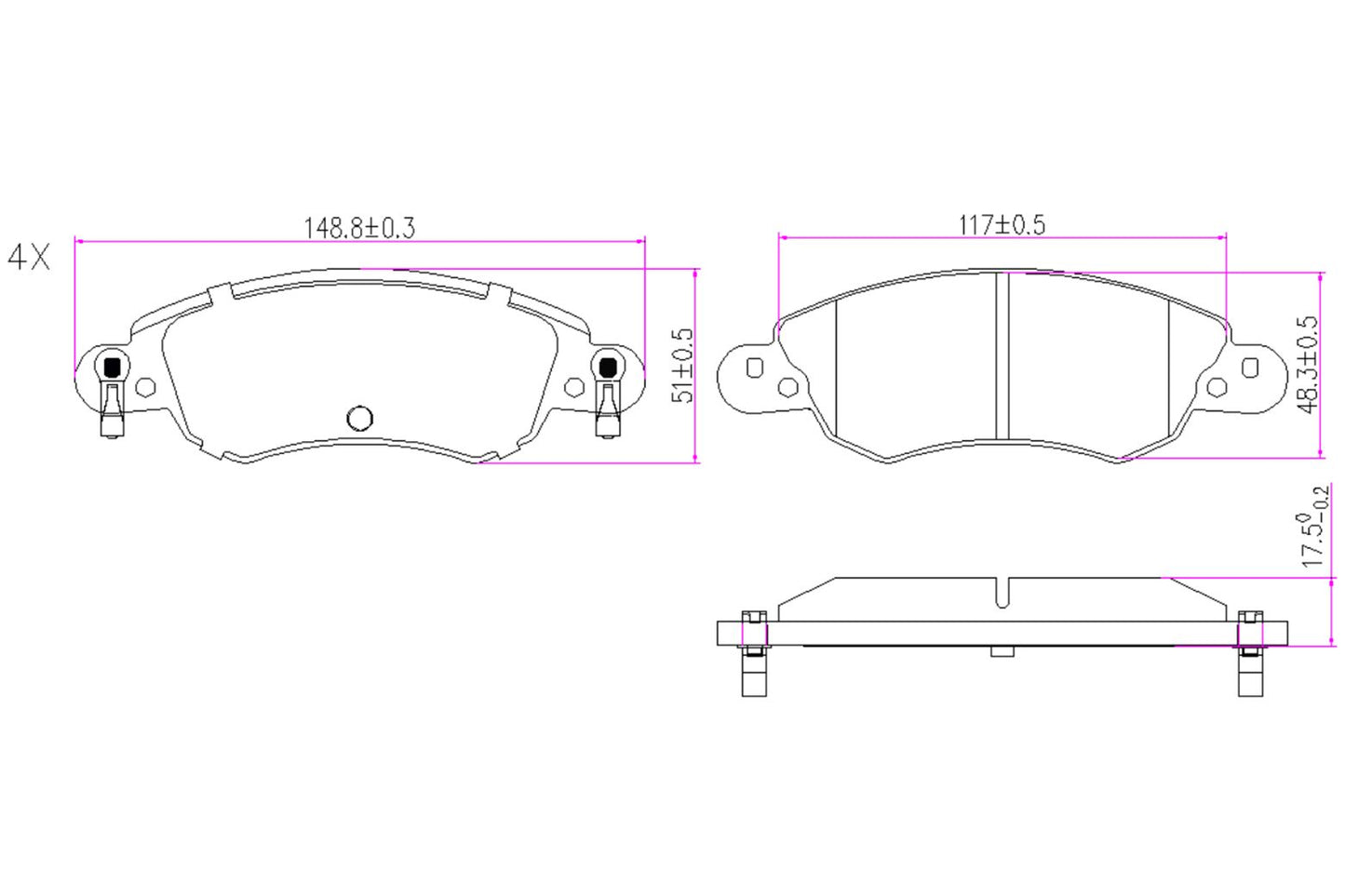BOGAP P8210156 Brake Pad Set, Disc Brake | ML Performance Car Parts