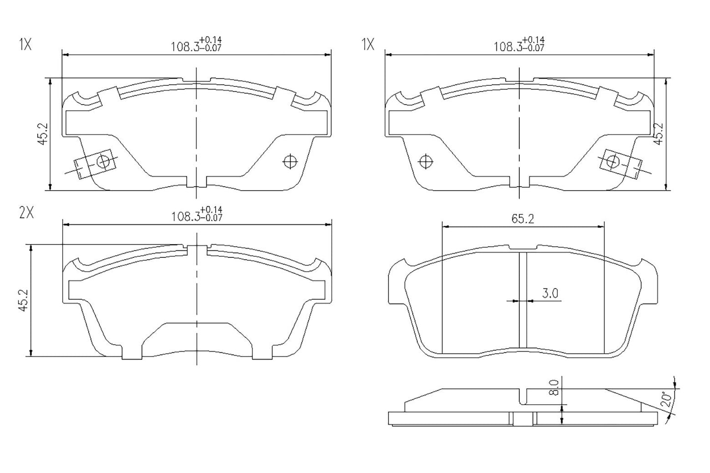 BOGAP F8210160 Brake Pad Set, Disc Brake | ML Performance Car Parts