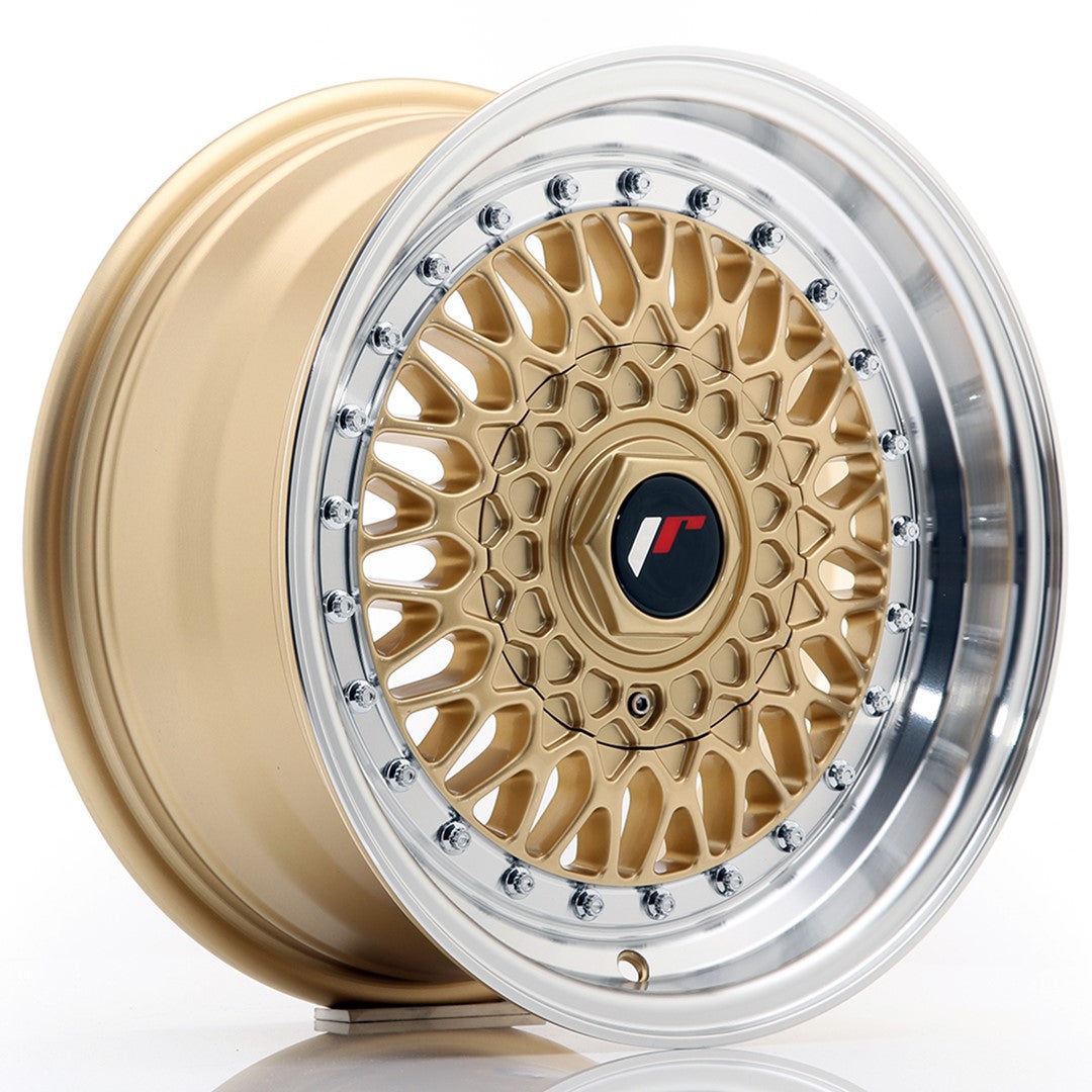 JR Wheels JR91570XX2074GD JR Wheels JR9 15x7 ET20 BLANK Gold w/ Machined Lip