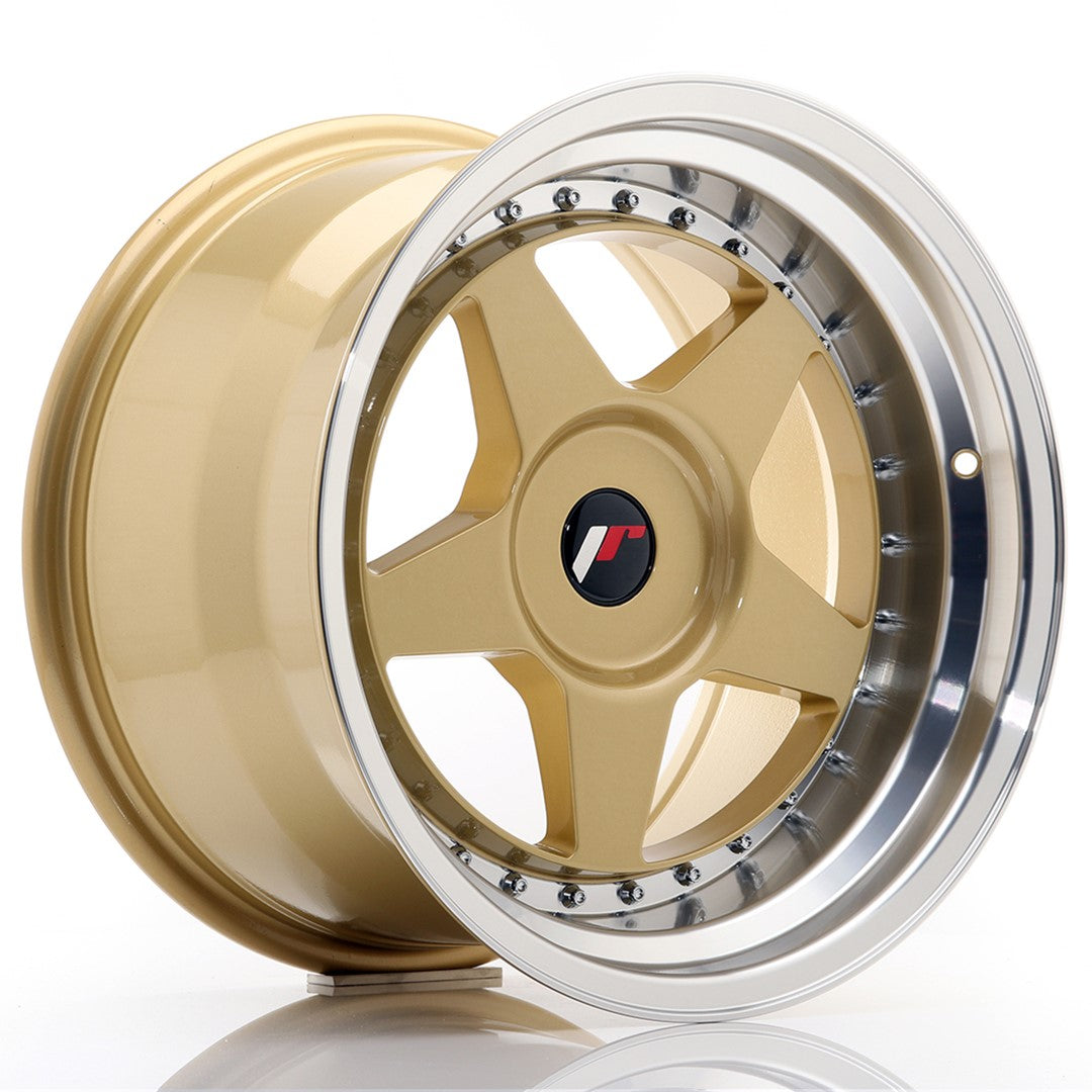 JR Wheels JR61710XX2074GDL JR Wheels JR6 17x10 ET20 BLANK Gold w/ Machined Lip