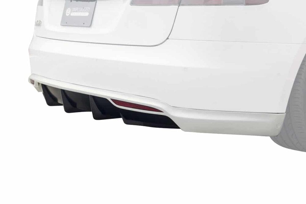UNPLUGGED PERFORMANCE UP-MS-105-19.1 REAR UNDER SPOILER & DIFFUSER, WHITE MULTI-COAT (PPSW) FOR TESLA MODEL S PRE-2016.5