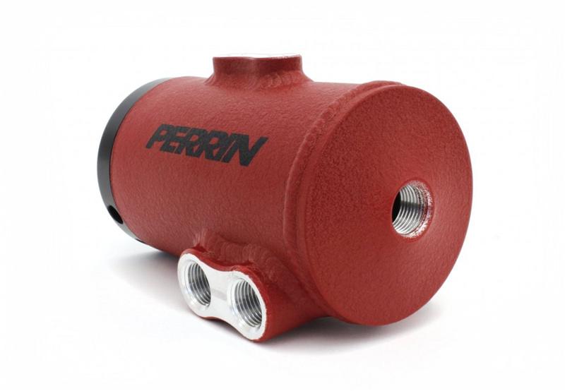 PERRIN PSP-ENG-606RD AIR OIL SEPARATOR FOR SUBARU 08-14 WRX/08-15 STI TMIC RED