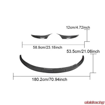 Vivid Racing VR-TESLA3-PP-600 VR Aero Carbon Fiber Pre-Preg Front Lip Spoiler Tesla Model 3 2023+