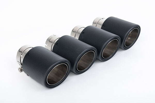 Milltek SSXAU1104 Audi Cat Back Non-Resonated (Louder) With Quad Jet-100 Carbon Trims (Inc. S4)