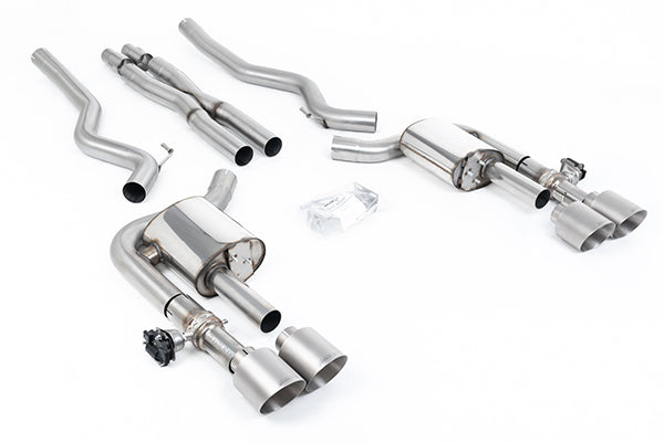 Milltek SSXFD418 Ford Active Valved Cat-Back With X Pipe And GT-115 / 4.5' Brushed Titanium Tips (Inc. Mustang)