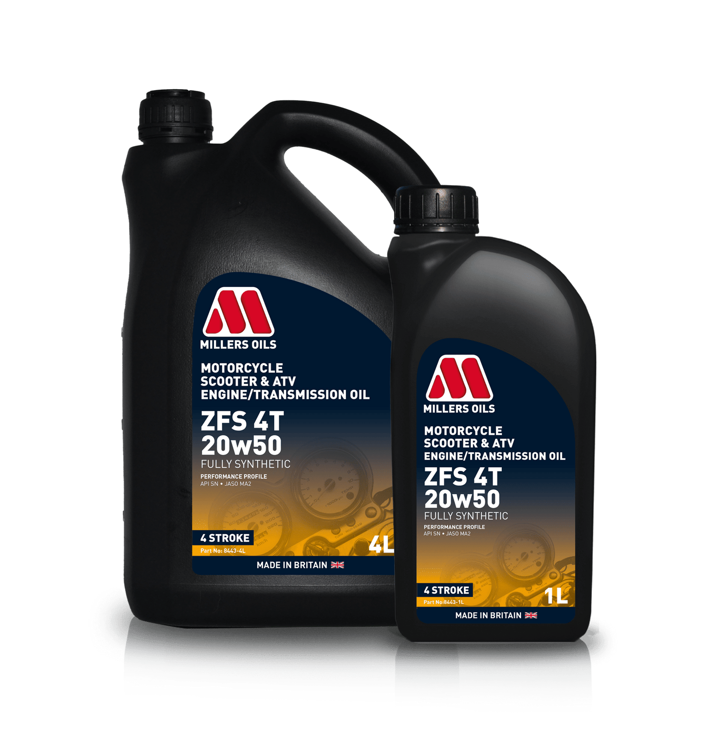 Millers Oils 8443 ZFS 4T 20w50 Fully Synthetic Engine/Transmission Oil