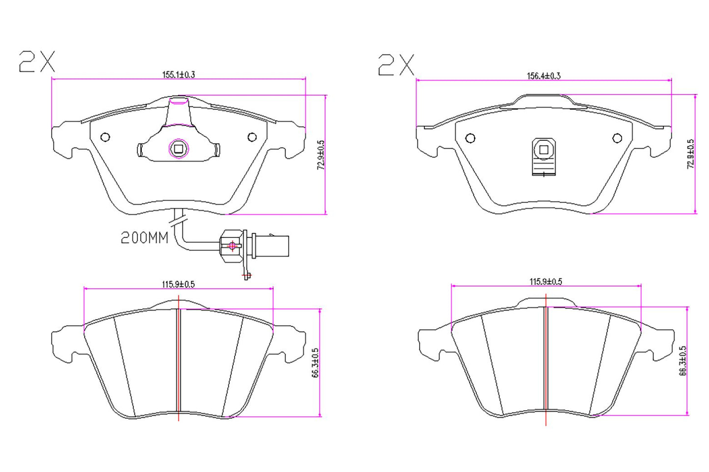 BOGAP A8210181 Brake Pad Set, Disc Brake | ML Performance Car Parts