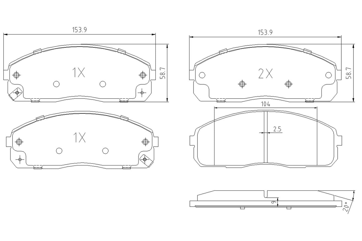 BOGAP Y8210155 Brake Pad Set, Disc Brake | ML Performance Car Parts