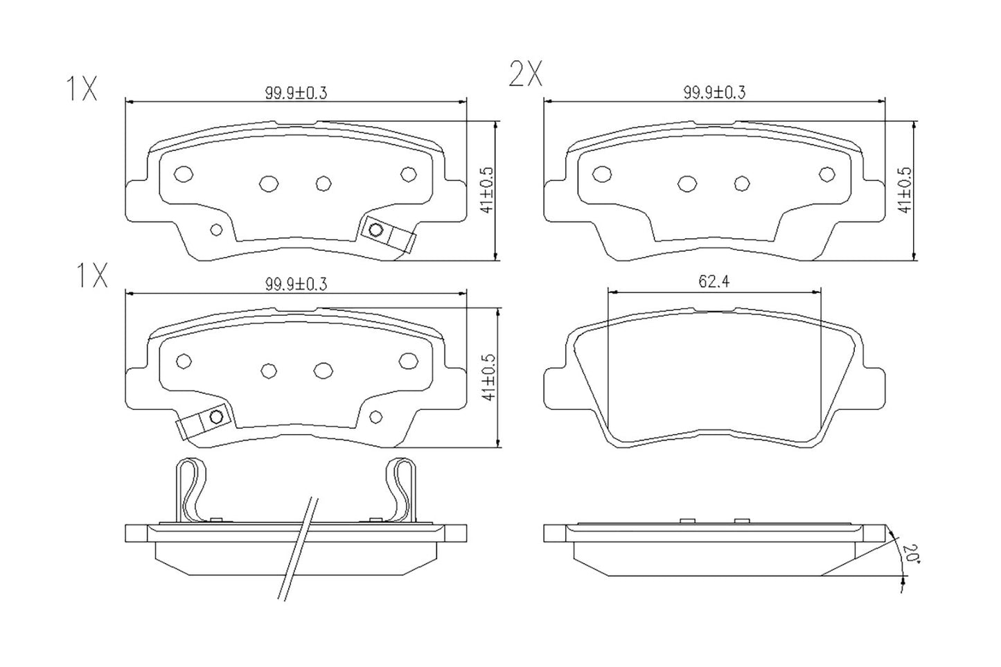 BOGAP Y8210141 Brake Pad Set, Disc Brake | ML Performance Car Parts