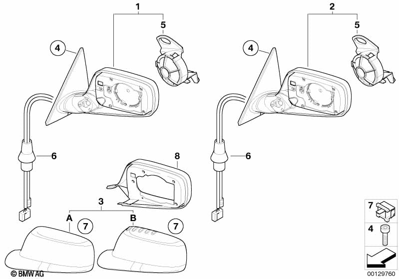 Genuine BMW 51167153161 Heated Outside Mirror, Memory Bus, Left GLANZSCHWARZ | ML Performance UK Car Parts