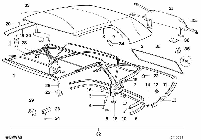 Genuine BMW 54348134878 Cover, Folding Top DUNKELBLAU | ML Performance UK Car Parts