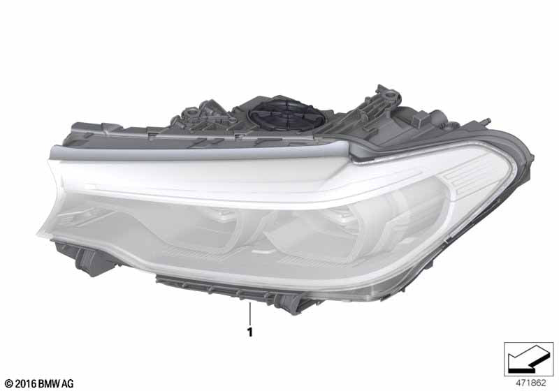 Genuine BMW 63117214964 Headlight, Led, Ahl, High, Right ICON LIGHT | ML Performance UK Car Parts