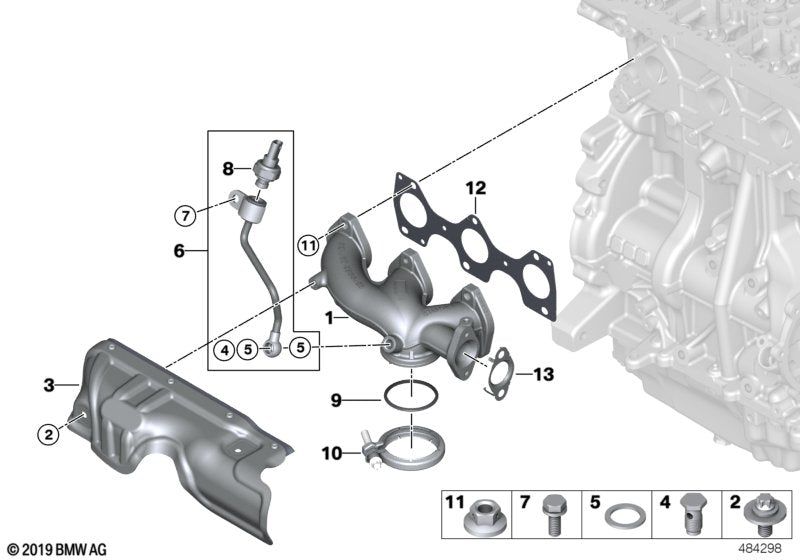 Genuine BMW 13628574953 Pipe, Backpressure, With Sensor | ML Performance UK Car Parts