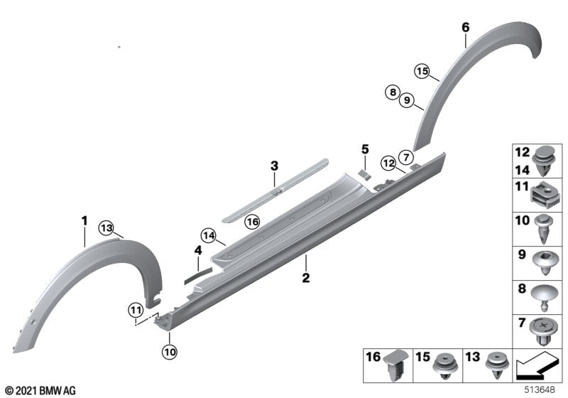 Genuine BMW 51775A3C805 Trim, Wheel Arch, Front Left BEV PMA | ML Performance UK Car Parts
