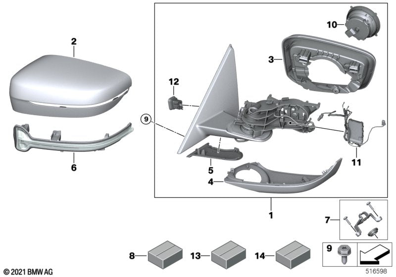 Genuine BMW 67135A3DB17 Mirror Electronics, Left | ML Performance UK Car Parts