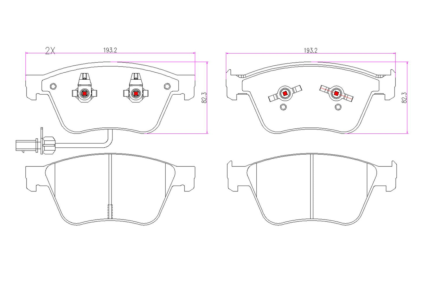 BOGAP A8210311 Brake Pad Set, Disc Brake | ML Performance Car Parts