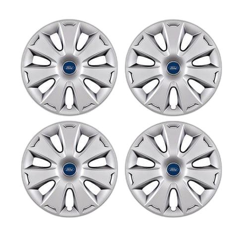 GENUINE FORD 1704582 SET OF 4 SILVER WHEEL COVER TRIMS, FITS 16" STEEL WHEELS
