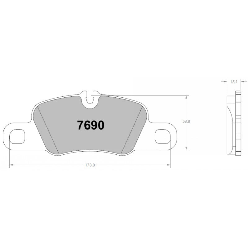 PFC 7690.332.16.44 BRAKE PADS SET (REAR) RACE 332 CMPD 16 MM FOR PORSCHE 991.2 CARRERA S/GTS
