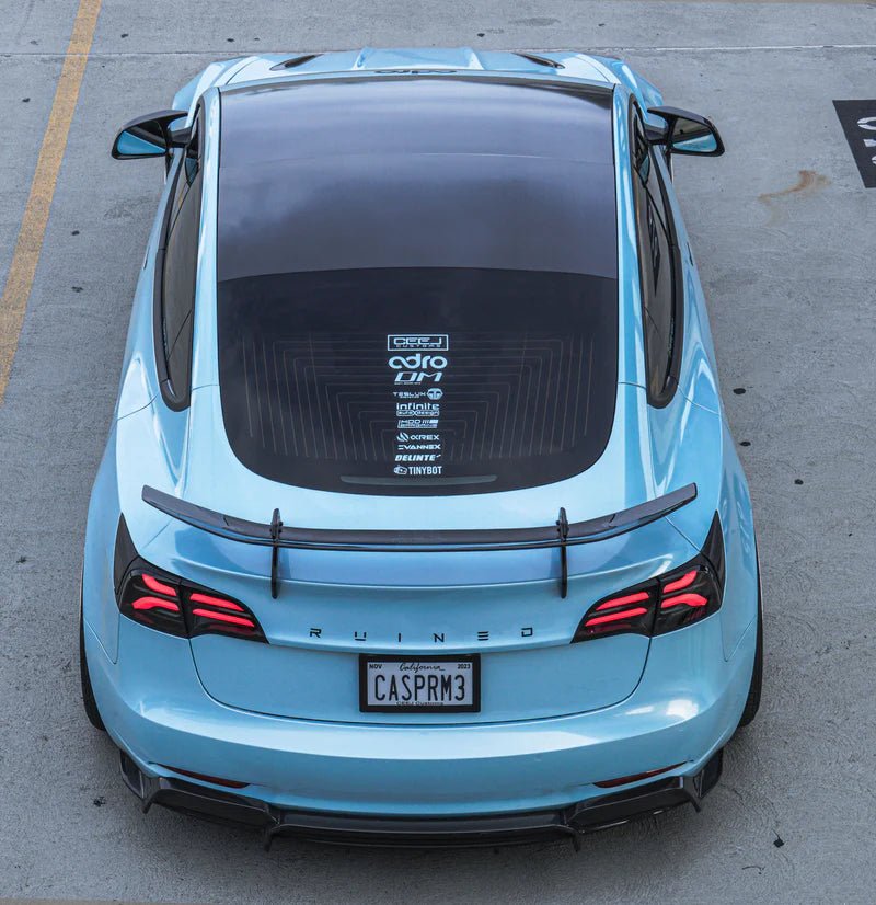 Adro A15A10-1503 TESLA MODEL 3 PRE-PREG CARBON FIBRE AT-S SWAN NECK REAR WING (2017+)