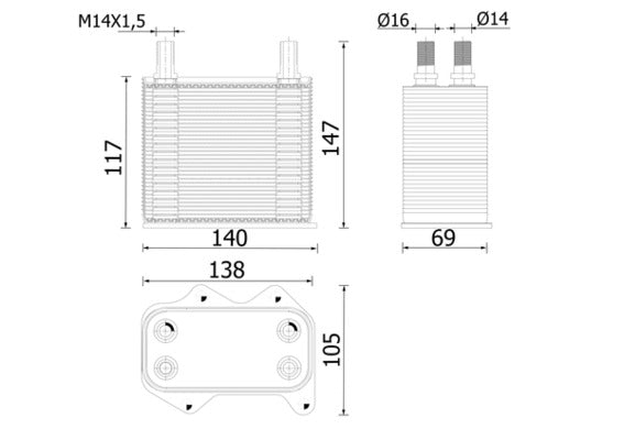 Mahle CLC305000S - Oil Cooler, engine oil