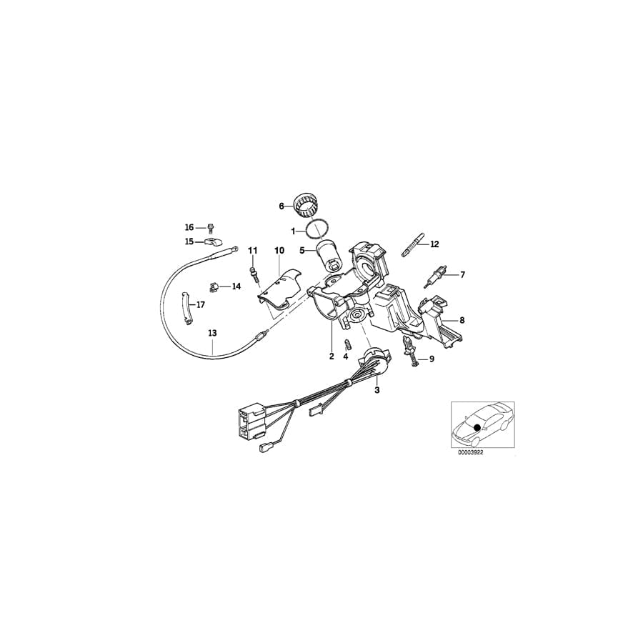 Genuine BMW 61328360865 E34 Ignition Switch AIRBAG-2 (Inc. 524td, M5 3.6 & 540i) | ML Performance UK Car Parts