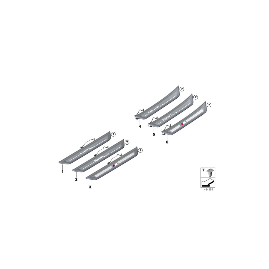 Genuine BMW 51478065119 G32 Cover, Door Sill, Lighted, Rear Left -M- (Inc. 630iX, 630i & 640i) | ML Performance UK