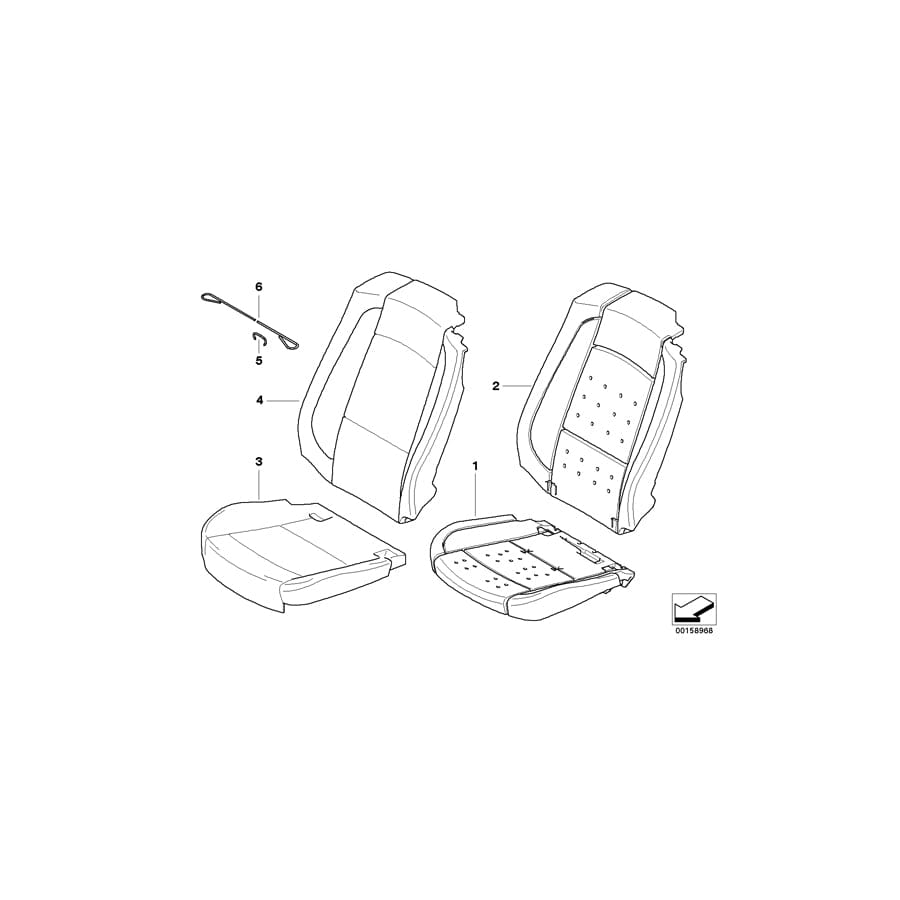 Genuine BMW 52107253763 E93 E93 Cover Backrest Leather Left JADEGRAU (Inc. 335i, 335is & 320d) | ML Performance UK Car Parts