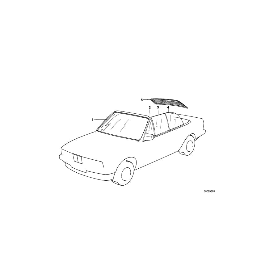 Genuine BMW 51361929822 E30 Side Window Clear Right (Inc. 325i, 320i & 318i) | ML Performance UK Car Parts