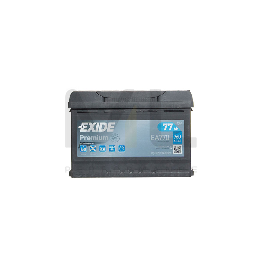 Exide Premium 096 / 067TE EA770 W067TE Car Battery (77Ah) - 5 Year Guarantee