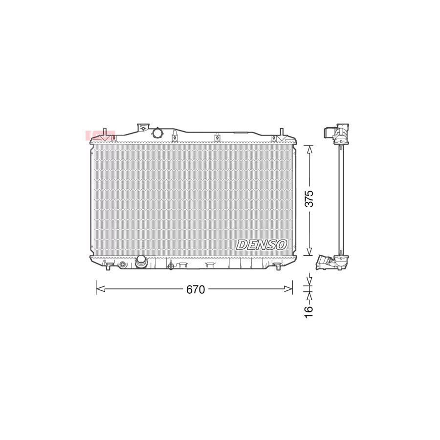 Denso DRM40040 Drm40040 Engine Radiator For Honda Civic Viii Hatchback (Fn, Fk) | ML Performance UK