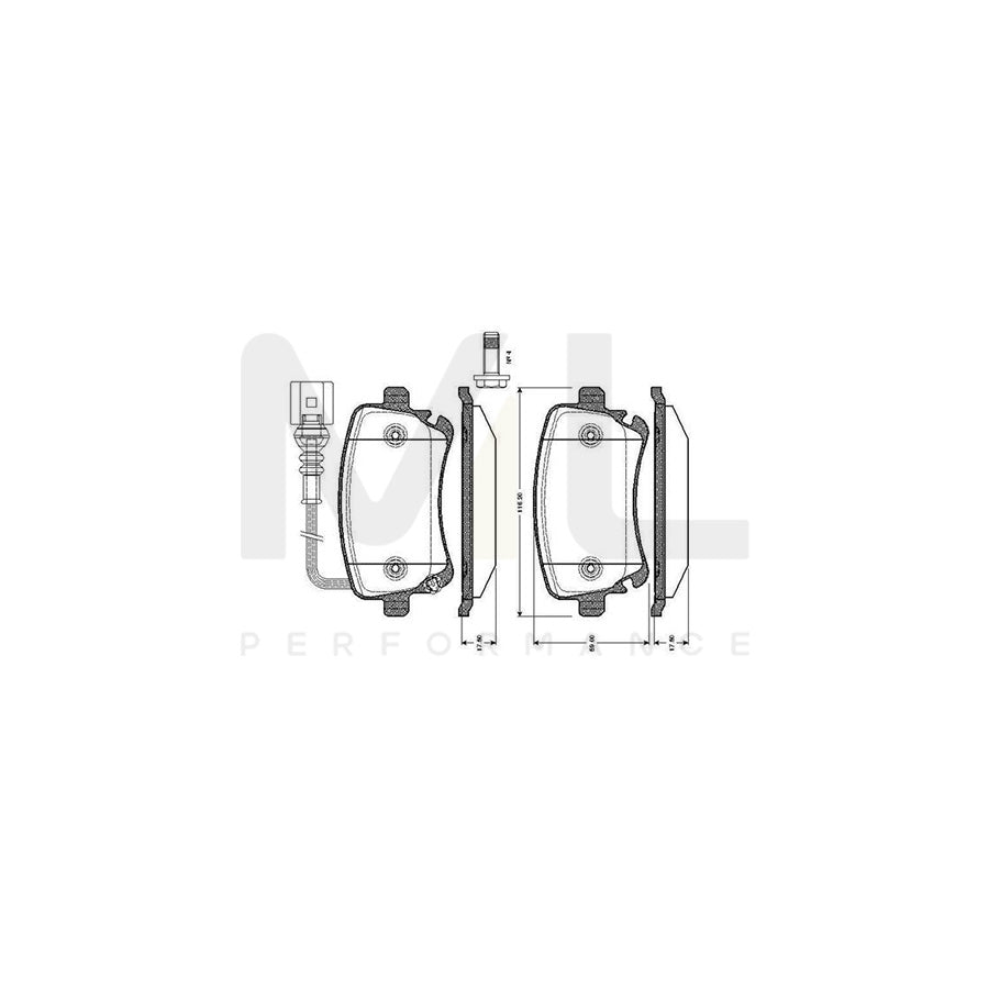 Bosch 0986Tb2426 Brake Pad Set Incl. Wear Warning Contact | ML Performance Car Parts