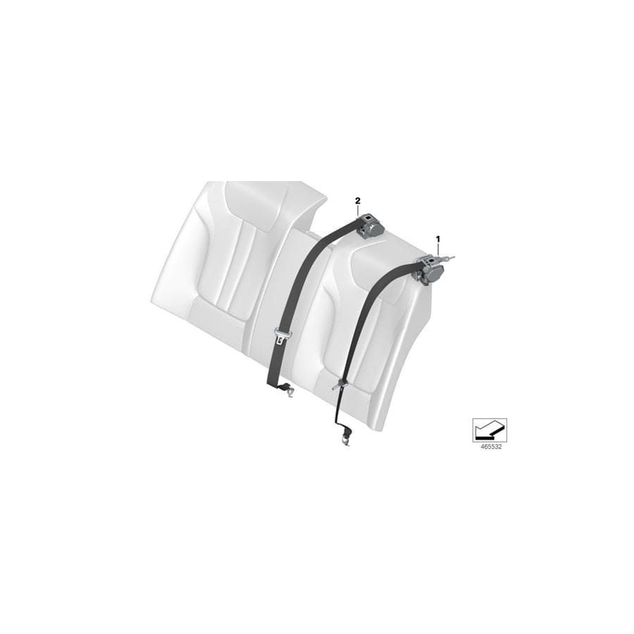 Genuine BMW 72117988897 G11 G12 Rear Center Upper Belt RAUCHWEIß (Inc. 730d, 730Ld & 750dX) | ML Performance UK Car Parts