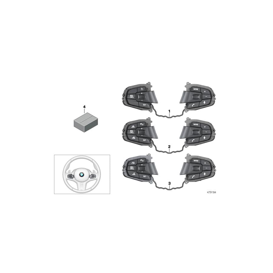 Genuine BMW 61318053151 G32 G02 G01 Switch, Multifunct. Steering Wheel (Inc. 530i, 540i & X4 30iX) | ML Performance UK Car Parts
