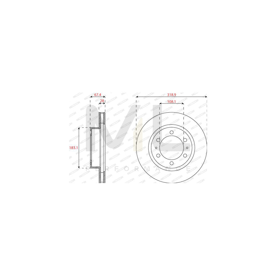 FERODO DDF2746 Brake Disc Vented | ML Performance Car Parts