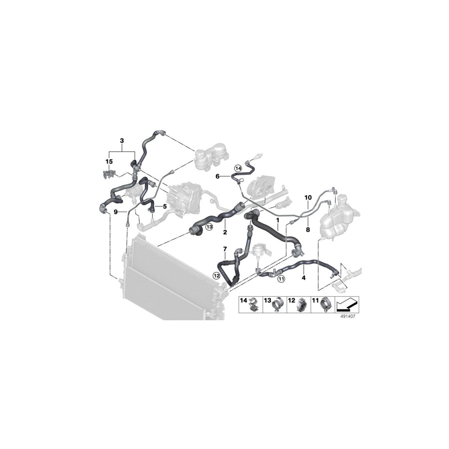Genuine BMW 17127645520 F45 Coolant Hose, Supply Radiator cylinder head housing (Inc. 225xe & Cooper SE ALL4) | ML Performance UK