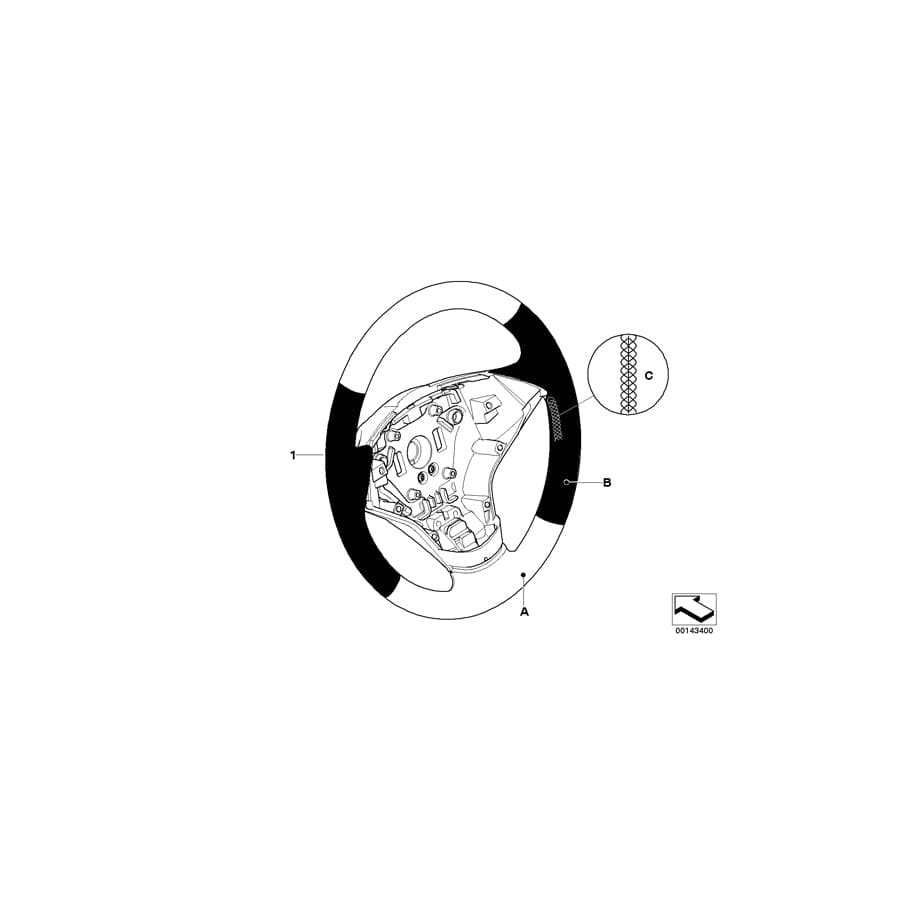 Genuine BMW 32347963272 E63 E64 E61 Airbag Sports Steering Wheel, Leather BICOLOR (Inc. 525xi, 650i & 635d) | ML Performance UK Car Parts