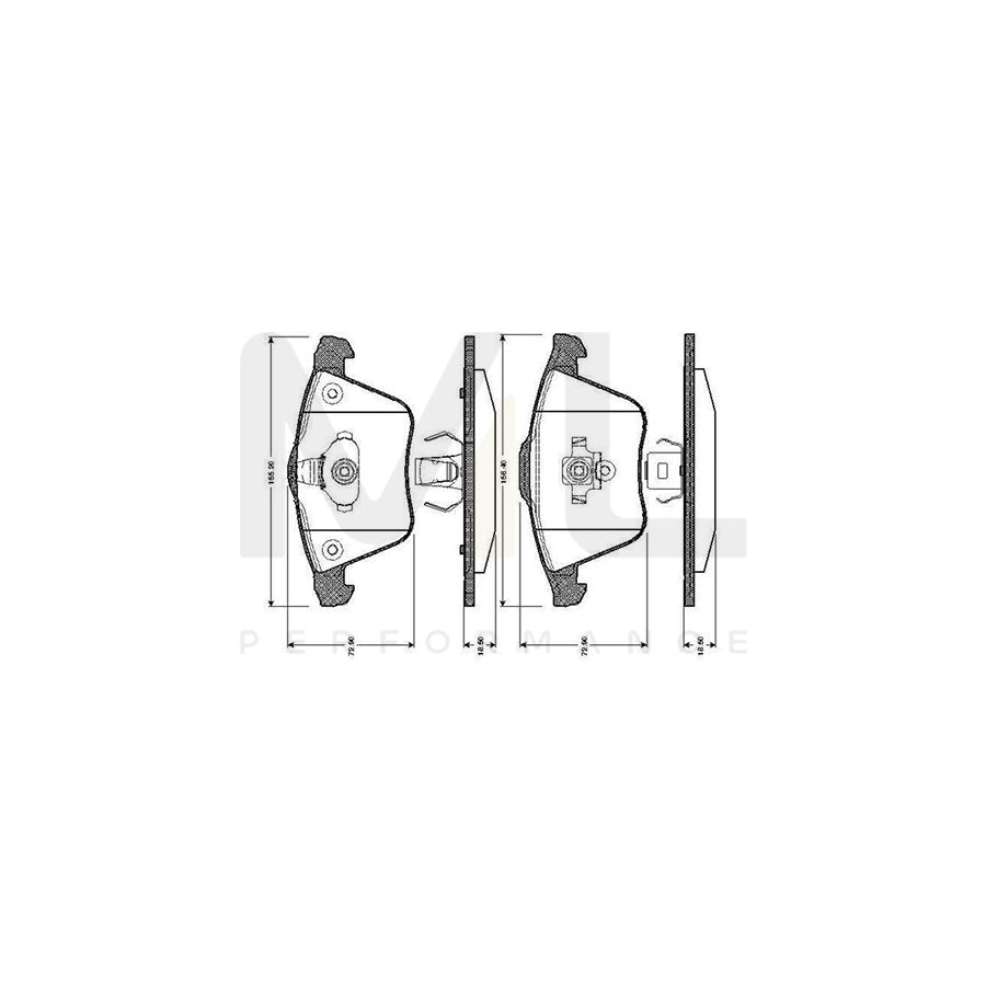 Bosch 0986Tb2850 Brake Pad Set Excl. Wear Warning Contact, With Accessories | ML Performance Car Parts