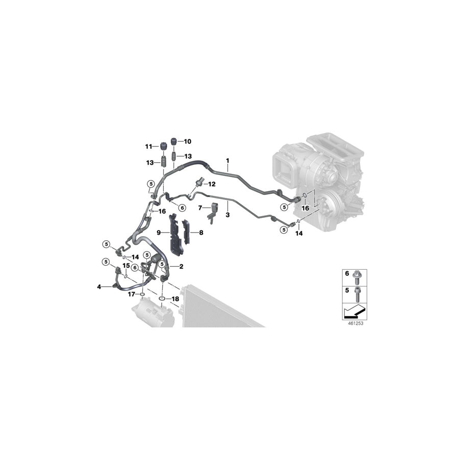 Genuine BMW 64506808605 F45 Pressure Hose,Condenser,Evaporator R1234YF (Inc. 225xe & Cooper SE ALL4) | ML Performance UK