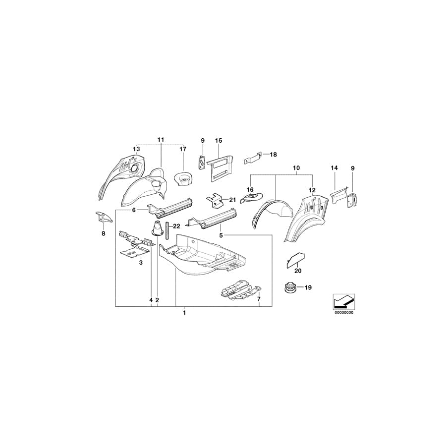 Genuine BMW 41128122351 E36 Trunk Floor (Inc. 325tds) 1 | ML Performance UK Car Parts