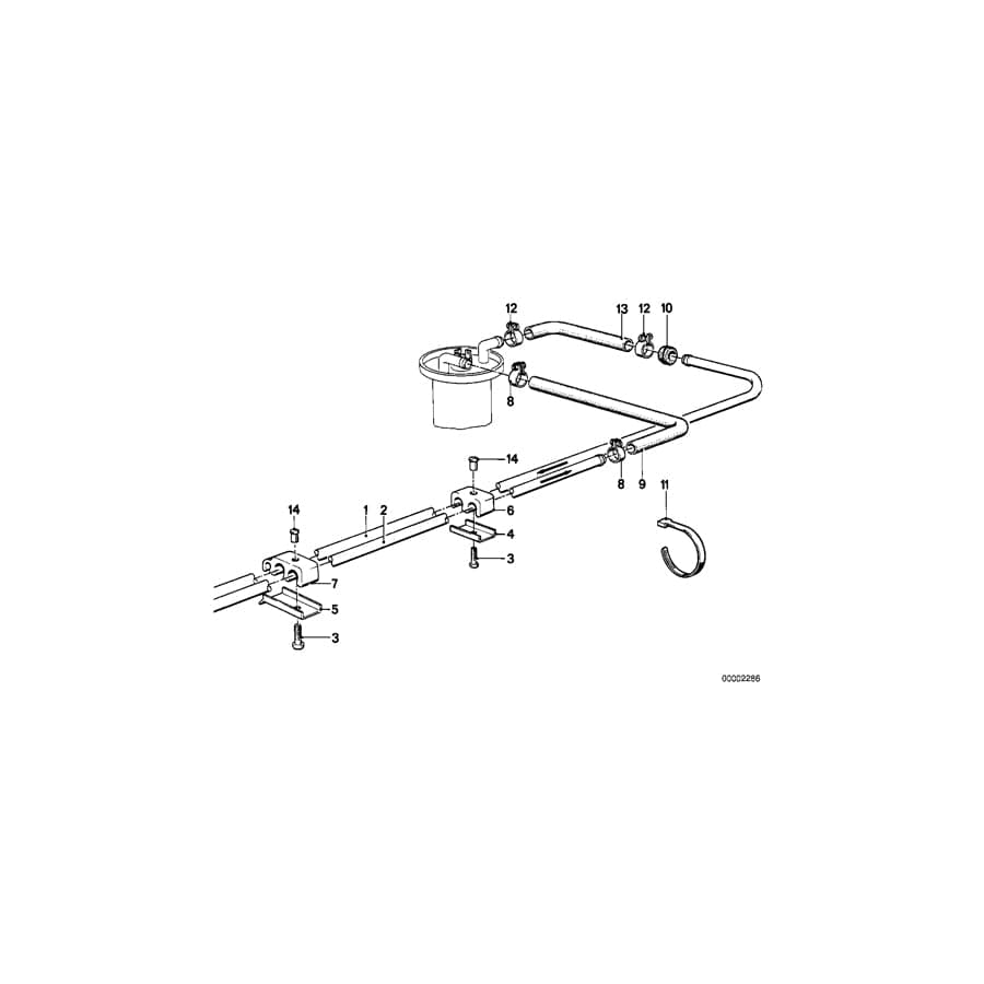 Genuine BMW 16121115338 E12 E24 Return Pipe (Inc. 633CSi, 630CSi & 528i) | ML Performance UK Car Parts