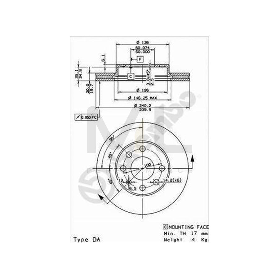 BREMBO MAX LINE 09.8635.75 Brake Disc Internally Vented, Slotted, Coated, with bolts/screws | ML Performance Car Parts
