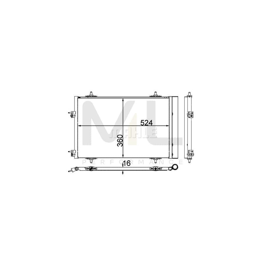 MAHLE ORIGINAL AC 40 000P Air conditioning condenser with dryer, for vehicles with towbar, for tropical climate zones | ML Performance Car Parts
