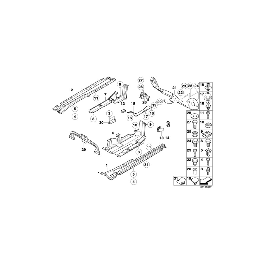 Genuine BMW 51718402135 E53 Rear Left Cable Covering (Inc. X5 4.4i, X5 3.0i & X5 4.8is) | ML Performance UK
