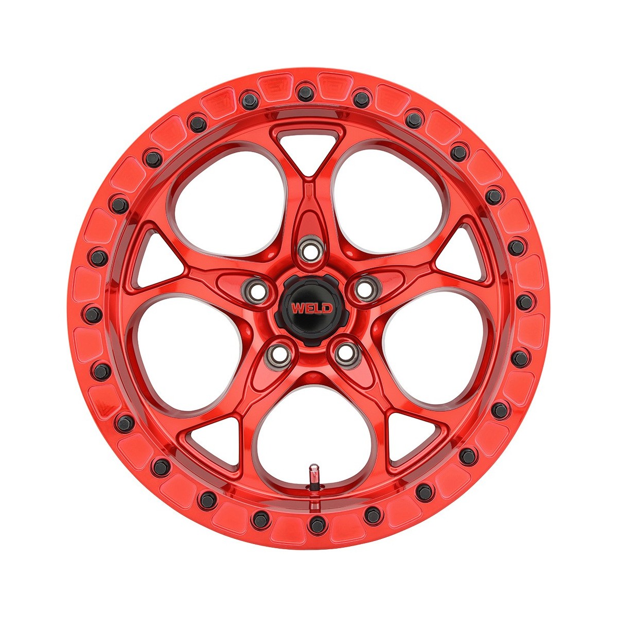 Weld W90670075450 Ledge Beadlock W906 Wheel 17x10 5x127 ET-25 BS4.5 Candy Red - Red