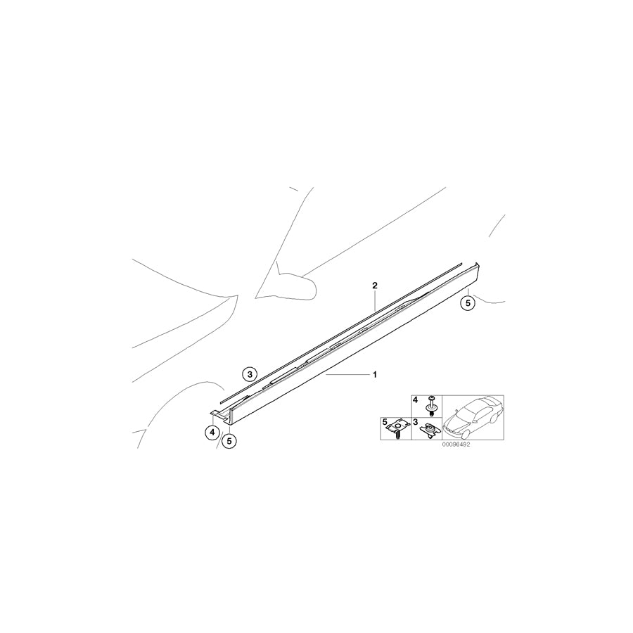 Genuine BMW 51718242715 E38 Left Door Sill Cover SCHWARZ (Inc. 750iLP, 728iL & 750iL) | ML Performance UK