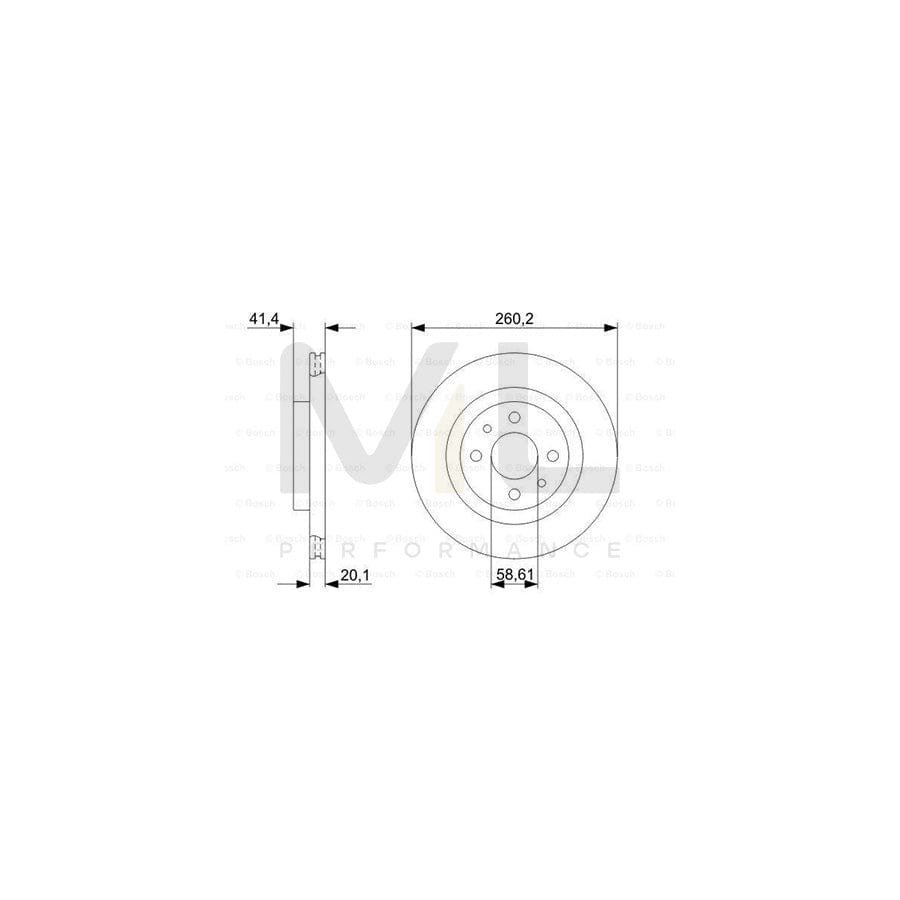 BOSCH 0 986 479 346 Brake Disc Vented, Oiled | ML Performance Car Parts